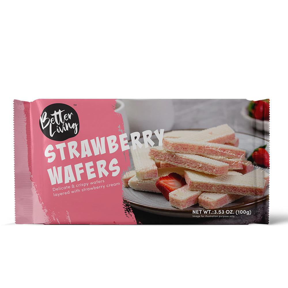 Strawberry Flavoured Wafers Biscuits 100g